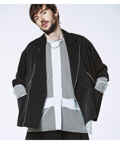 NO ID.（ノーアイディ）の「【NO ID.】Inverted Cross Mesh Pullover / インバーテッド クロス メッシュ プルオーバー（Tシャツ/カットソー・メンズ・ブラック/ホワイト・ONE SIZE）」の6枚目の写真