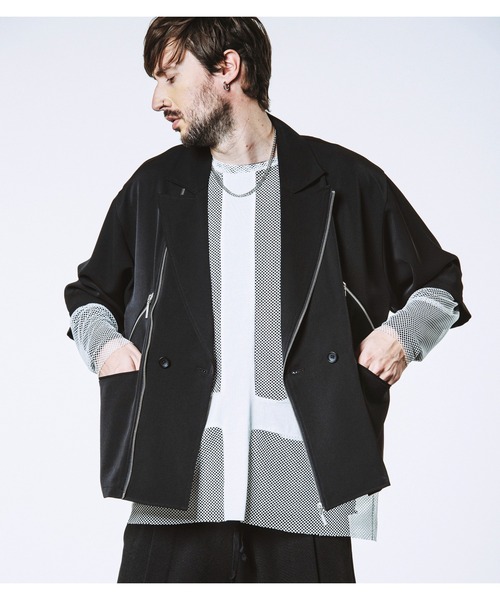 NO ID.（ノーアイディ）の「【NO ID.】Inverted Cross Mesh Pullover / インバーテッド クロス メッシュ プルオーバー（Tシャツ/カットソー・メンズ・ブラック/ホワイト・ONE SIZE）」の7枚目の写真