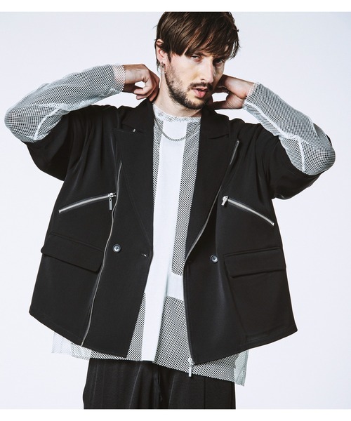 NO ID.（ノーアイディ）の「【NO ID.】Inverted Cross Mesh Pullover / インバーテッド クロス メッシュ プルオーバー（Tシャツ/カットソー・メンズ・ブラック/ホワイト・ONE SIZE）」の8枚目の写真