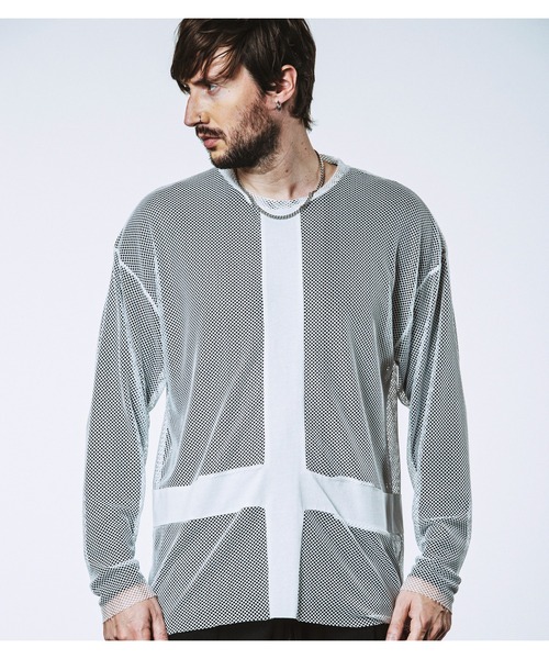 NO ID.（ノーアイディ）の「【NO ID.】Inverted Cross Mesh Pullover / インバーテッド クロス メッシュ プルオーバー（Tシャツ/カットソー・メンズ・ブラック/ホワイト・ONE SIZE）」の10枚目の写真
