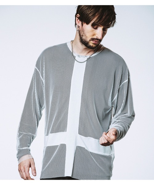 NO ID.（ノーアイディ）の「【NO ID.】Inverted Cross Mesh Pullover / インバーテッド クロス メッシュ プルオーバー（Tシャツ/カットソー・メンズ・ブラック/ホワイト・ONE SIZE）」の12枚目の写真