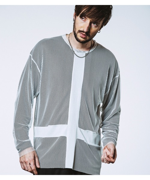NO ID.（ノーアイディ）の「【NO ID.】Inverted Cross Mesh Pullover / インバーテッド クロス メッシュ プルオーバー（Tシャツ/カットソー・メンズ・ブラック/ホワイト・ONE SIZE）」の13枚目の写真