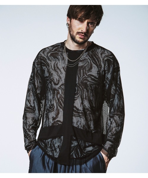 NO ID.（ノーアイディ）の「【NO ID.】Inverted Cross Mesh Pullover / インバーテッド クロス メッシュ プルオーバー（Tシャツ/カットソー・メンズ・ブラック/ホワイト・ONE SIZE）」の17枚目の写真