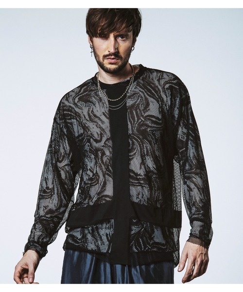 NO ID.（ノーアイディ）の「【NO ID.】Inverted Cross Mesh Pullover / インバーテッド クロス メッシュ プルオーバー（Tシャツ/カットソー・メンズ・ブラック/ホワイト・ONE SIZE）」の18枚目の写真