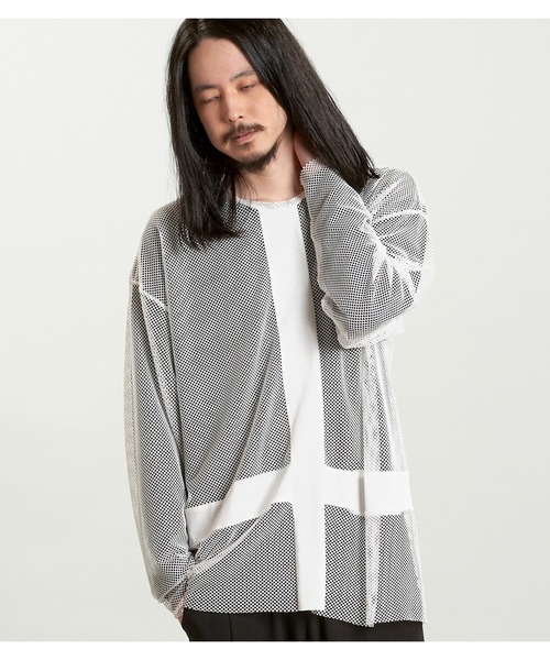 NO ID.（ノーアイディ）の「【NO ID.】Inverted Cross Mesh Pullover / インバーテッド クロス メッシュ プルオーバー（Tシャツ/カットソー・メンズ・ブラック/ホワイト・ONE SIZE）」の22枚目の写真