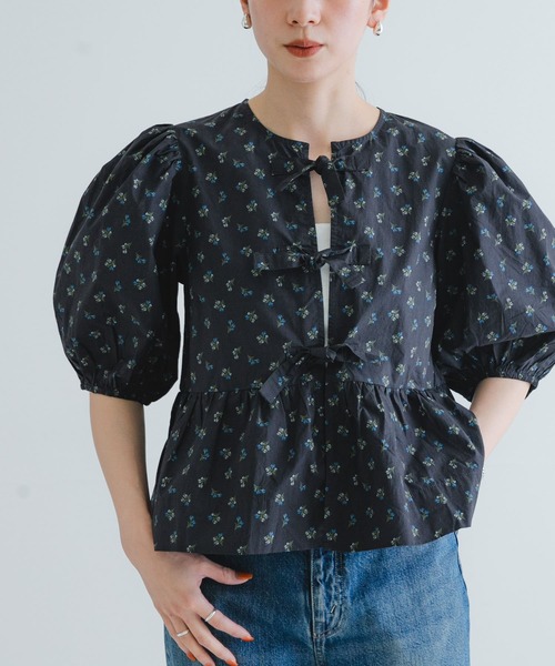GANNI フラワープリント Printed Cotton ペプラム ブラウス 楽天市場】GANNI ガニー ブラウス Printed Crepe Peplum Blouse