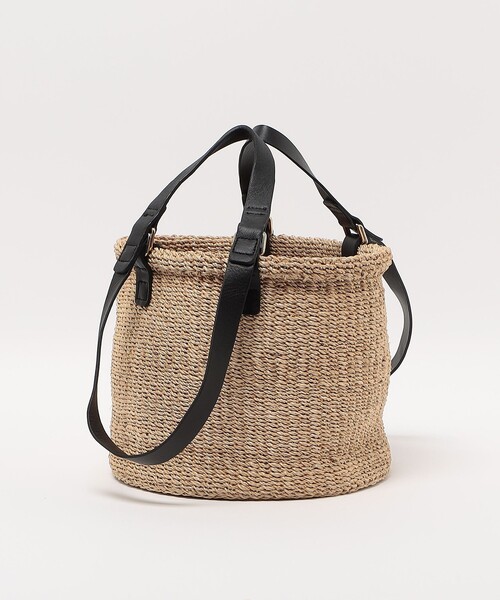 ODETTE E ODILE（オデットエオディール）の「＜ Bucket Baggage＞2HADL Basket M（かごバッグ・レディース・ブラック/ベージュ・FREE）」の8枚目の写真