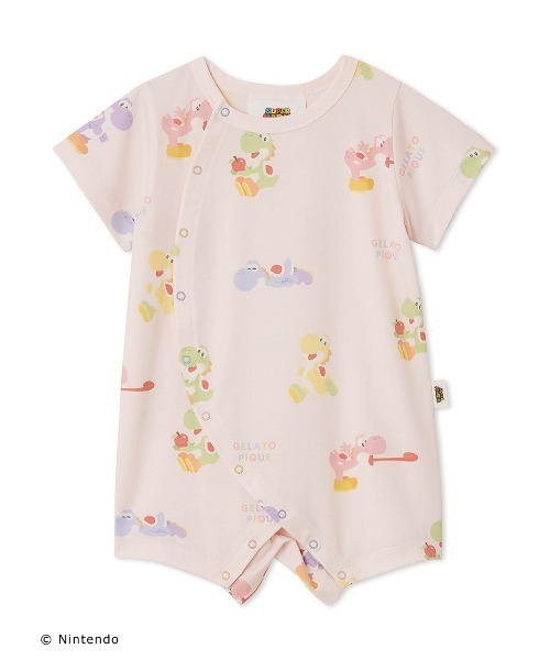 gelato pique(ジェラートピケ)の「【スーパーマリオ】【ベビー】キノピオ&ヨッシーロンパース(ルームウェア/パジャマ・キッズ・クリーム/ピンク・70/80)」の4枚目の写真