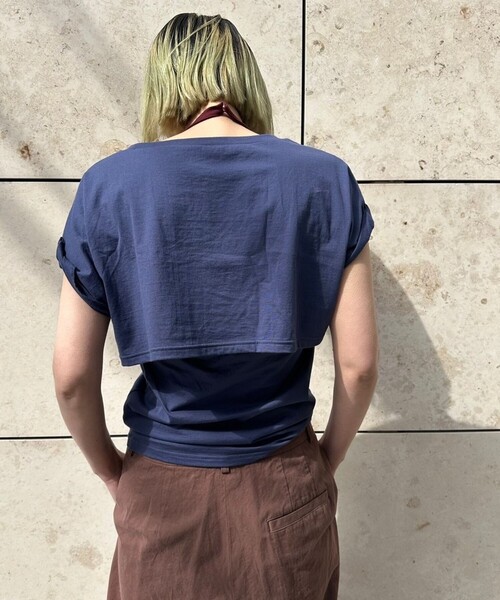 セール】＜6(ROKU)＞レイヤード ホルターネック＆Tシャツ（T