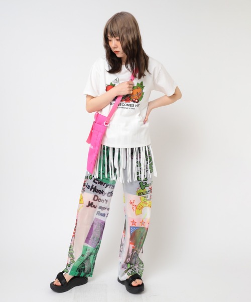 RNA（アールエヌエー）の「M2457 ロングフリンジキャミ（Tシャツ/カットソー・レディース・ホワイト/杢グレー/ブラック・MEDIUM）」の4枚目の写真