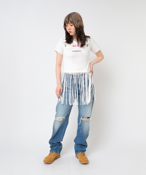 RNA（アールエヌエー）の「M2457 ロングフリンジキャミ（Tシャツ/カットソー・レディース・ホワイト/杢グレー/ブラック・MEDIUM）」の11枚目の写真