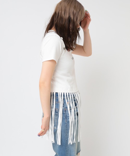 RNA（アールエヌエー）の「M2457 ロングフリンジキャミ（Tシャツ/カットソー・レディース・ホワイト/杢グレー/ブラック・MEDIUM）」の7枚目の写真