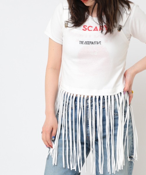 RNA（アールエヌエー）の「M2457 ロングフリンジキャミ（Tシャツ/カットソー・レディース・ホワイト/杢グレー/ブラック・MEDIUM）」の15枚目の写真