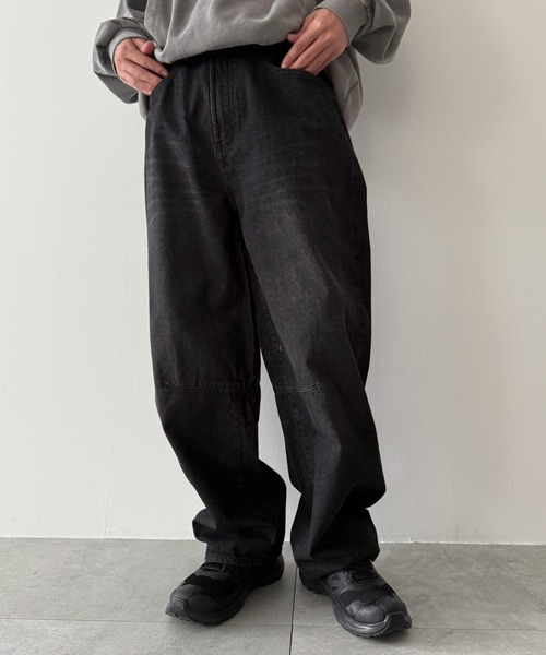 WEGO(ウィゴー)の「WEGO/バレルレッグデニムパンツ(デニムパンツ・メンズ・ブラック系2・X-LARGE)」の6枚目の写真