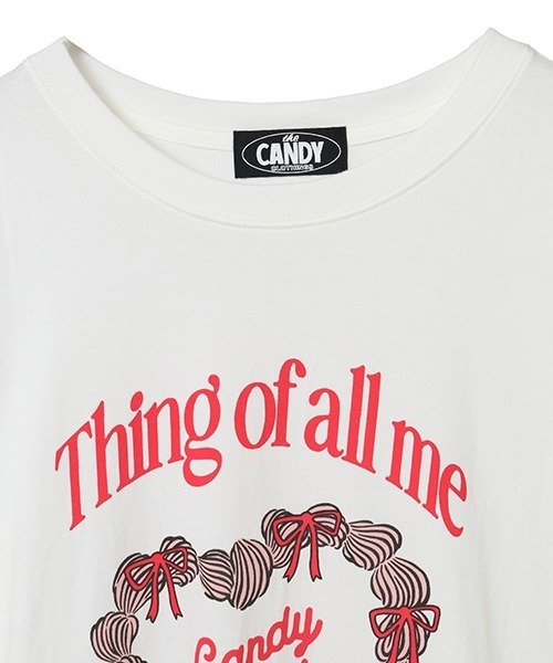 Candy Stripper(キャンディストリッパー)の「CANDY SWEETIE BIG BIG Tシャツ(Tシャツ/カットソー・レディース・オフホワイト/ブラック/ピンク/レッド・FREE)」の6枚目の写真