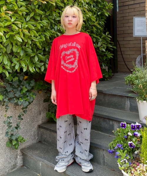 Candy Stripper(キャンディストリッパー)の「CANDY SWEETIE BIG BIG Tシャツ(Tシャツ/カットソー・レディース・オフホワイト/ブラック/ピンク/レッド・FREE)」の11枚目の写真