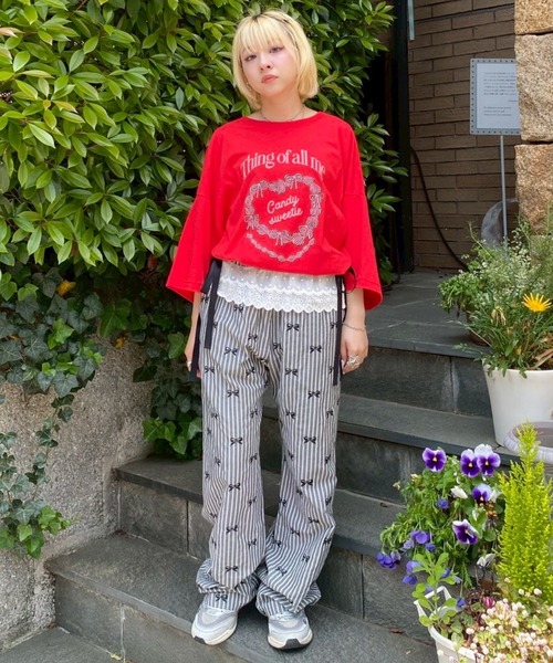 Candy Stripper(キャンディストリッパー)の「CANDY SWEETIE BIG BIG Tシャツ(Tシャツ/カットソー・レディース・オフホワイト/ブラック/ピンク/レッド・FREE)」の13枚目の写真