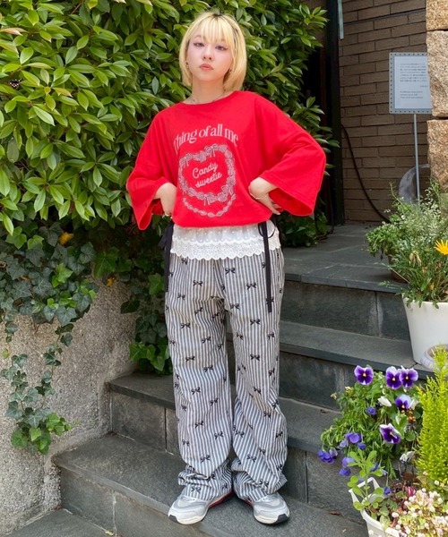 Candy Stripper(キャンディストリッパー)の「CANDY SWEETIE BIG BIG Tシャツ(Tシャツ/カットソー・レディース・オフホワイト/ブラック/ピンク/レッド・FREE)」の14枚目の写真