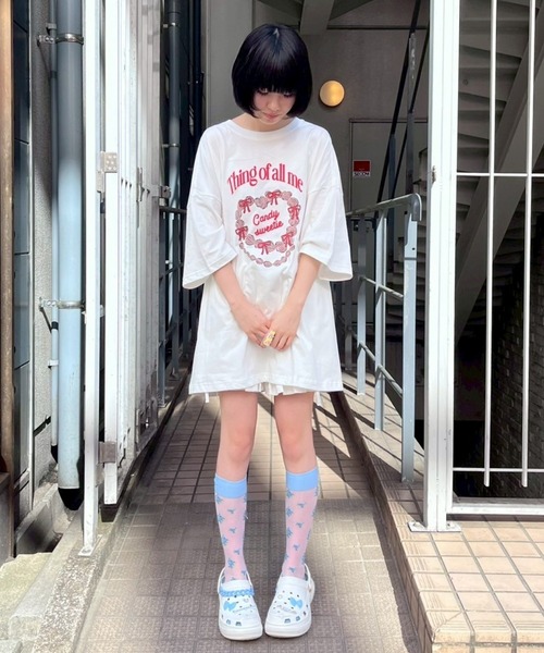 Candy Stripper(キャンディストリッパー)の「CANDY SWEETIE BIG BIG Tシャツ(Tシャツ/カットソー・レディース・オフホワイト/ブラック/ピンク/レッド・FREE)」の16枚目の写真