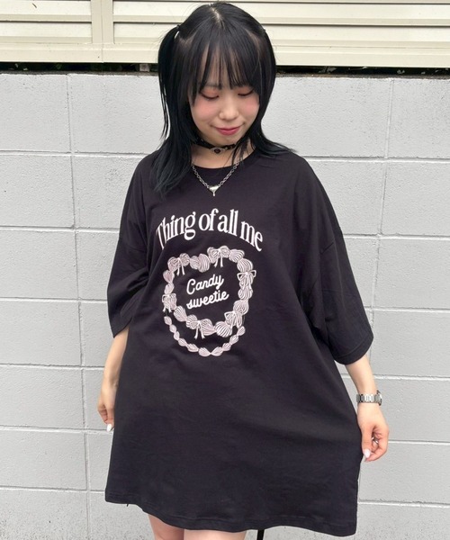 Candy Stripper(キャンディストリッパー)の「CANDY SWEETIE BIG BIG Tシャツ(Tシャツ/カットソー・レディース・オフホワイト/ブラック/ピンク/レッド・FREE)」の19枚目の写真