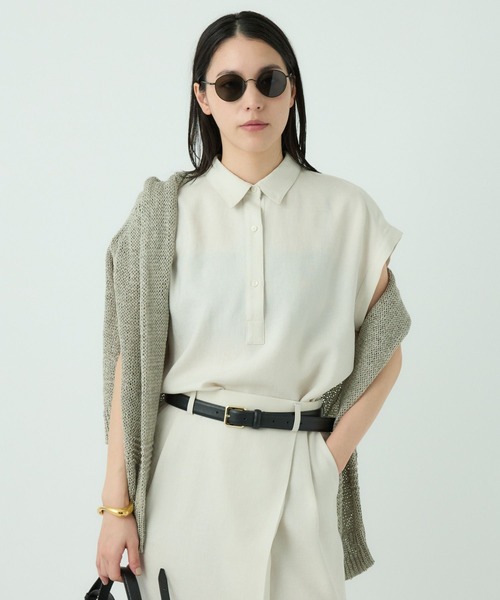 Chaos（カオス）の「Chaos(カオス)/アイアスロータシャツ　【セットアップ可】（シャツ/ブラウス・レディース・ネイビー/ライトベージュ/チャコール・FREE）」の3枚目の写真