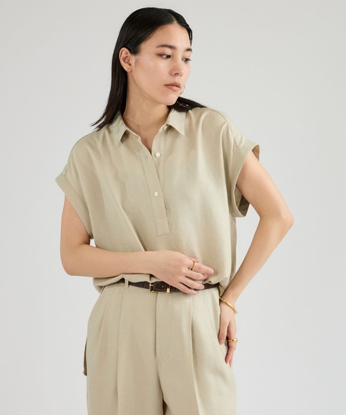 Chaos（カオス）の「Chaos(カオス)/アイアスロータシャツ　【セットアップ可】（シャツ/ブラウス・レディース・ネイビー/ライトベージュ/チャコール・FREE）」の4枚目の写真