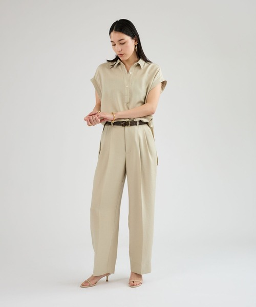 Chaos（カオス）の「Chaos(カオス)/アイアスロータシャツ　【セットアップ可】（シャツ/ブラウス・レディース・ネイビー/ライトベージュ/チャコール・FREE）」の7枚目の写真