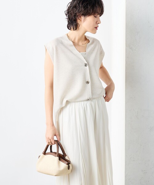 セール】《手洗い可能》ドライタッチ肩タックベスト（ベスト