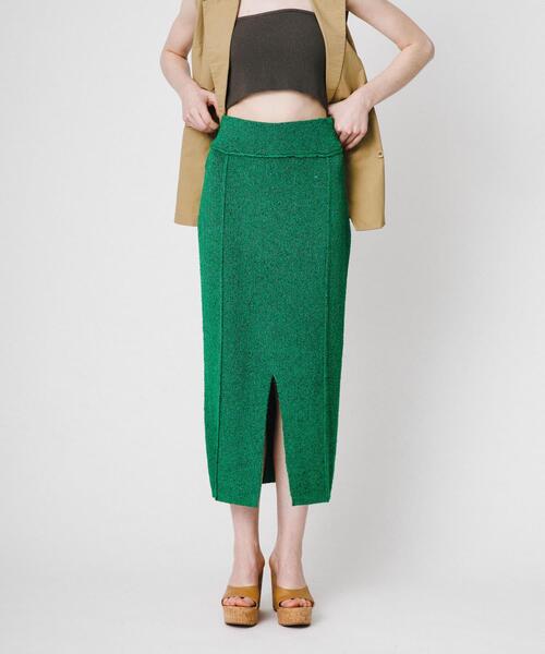 LAATO（ラート）の「mosa knit skirt（スカート・レディース・グリーン/ブラウン・FREE）」の7枚目の写真