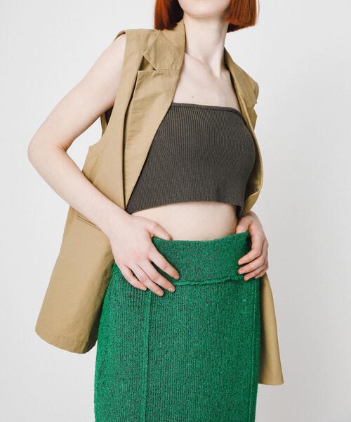 LAATO（ラート）の「mosa knit skirt（スカート・レディース・グリーン/ブラウン・FREE）」の5枚目の写真