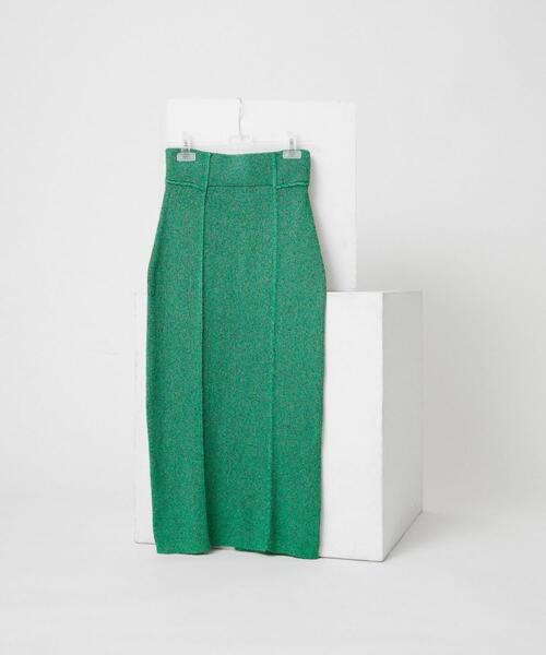 LAATO（ラート）の「mosa knit skirt（スカート・レディース・グリーン/ブラウン・FREE）」の3枚目の写真