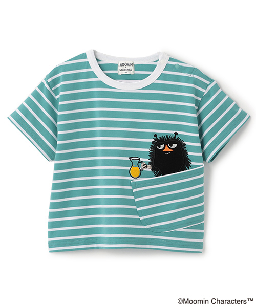 kladskap（クレードスコープ）の「MOOMIN/ボーダー半袖Tシャツ（Tシャツ/カットソー・キッズ・グレー/ブルーグリーン・90cm/100cm/110cm/120cm/80ｃｍ）」の2枚目の写真