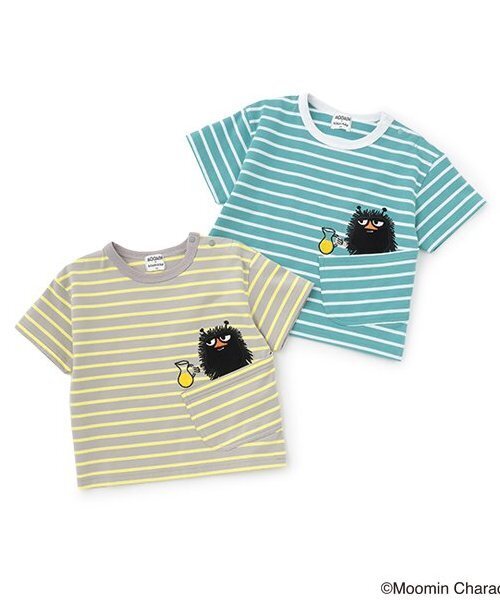 kladskap（クレードスコープ）の「MOOMIN/ボーダー半袖Tシャツ（Tシャツ/カットソー・キッズ・グレー/ブルーグリーン・90cm/100cm/110cm/120cm/80ｃｍ）」の16枚目の写真