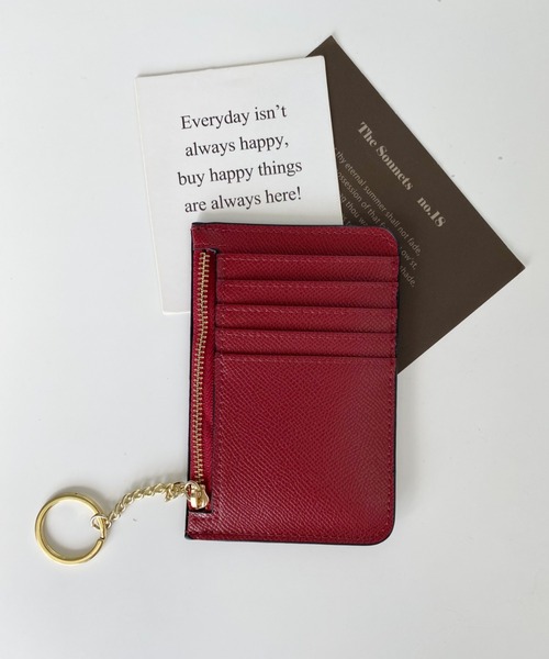 CLEA（クレア）の「【5色展開】薄型キーチェーン付き フラグメントケース/カードケース/ミニ財布（カードケース・レディース・ブラック/イエロー/ピンク/レッド/ブラウン・FREE）」の5枚目の写真