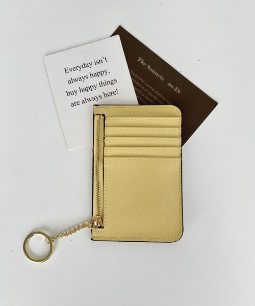 CLEA（クレア）の「【5色展開】薄型キーチェーン付き フラグメントケース/カードケース/ミニ財布（カードケース・レディース・ブラック/イエロー/ピンク/レッド/ブラウン・FREE）」の12枚目の写真