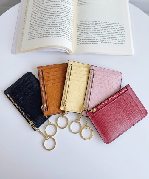 CLEA（クレア）の「【5色展開】薄型キーチェーン付き フラグメントケース/カードケース/ミニ財布（カードケース・レディース・ブラック/イエロー/ピンク/レッド/ブラウン・FREE）」の6枚目の写真