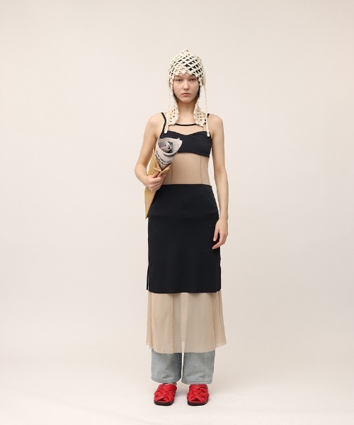 leinwande（ラインヴァンド）の「【leinwande】Mesh Combination Dress / メッシュコンビネーションドレス（ワンピース・レディース・ブラック/ベージュ・S/M）」の13枚目の写真