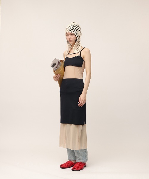 leinwande（ラインヴァンド）の「【leinwande】Mesh Combination Dress / メッシュコンビネーションドレス（ワンピース・レディース・ブラック/ベージュ・S/M）」の12枚目の写真
