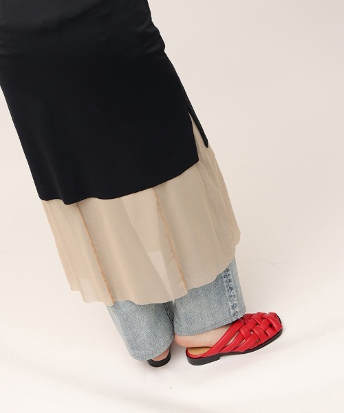 leinwande（ラインヴァンド）の「【leinwande】Mesh Combination Dress / メッシュコンビネーションドレス（ワンピース・レディース・ブラック/ベージュ・S/M）」の6枚目の写真