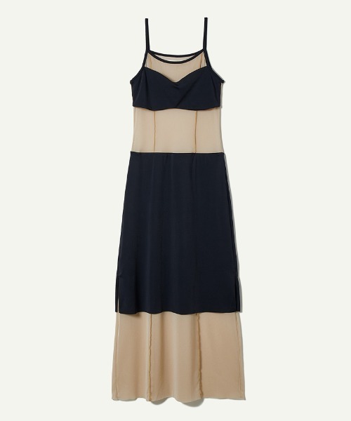 leinwande（ラインヴァンド）の「【leinwande】Mesh Combination Dress / メッシュコンビネーションドレス（ワンピース・レディース・ブラック/ベージュ・S/M）」の5枚目の写真