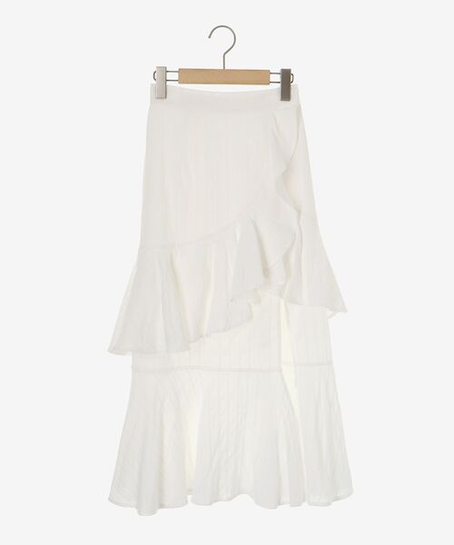 MAJESTIC LEGON（マジェスティックレゴン）の「フリルデザインスリットスカート（スカート・レディース・ブラック/ホワイト系その他2/ブラック系その他/ホワイト系その他・SMALL/MEDIUM）」の18枚目の写真