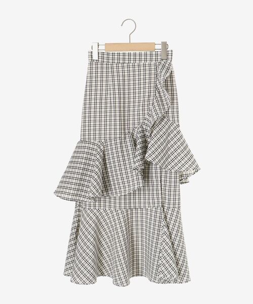 MAJESTIC LEGON（マジェスティックレゴン）の「フリルデザインスリットスカート（スカート・レディース・ブラック/ホワイト系その他2/ブラック系その他/ホワイト系その他・SMALL/MEDIUM）」の17枚目の写真