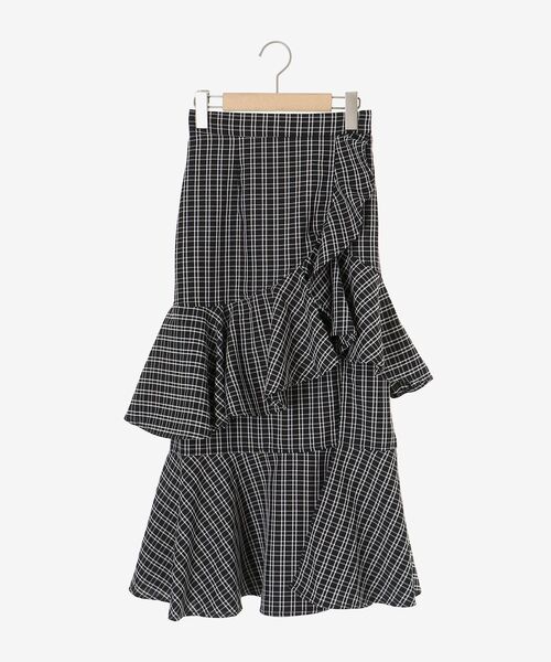 MAJESTIC LEGON（マジェスティックレゴン）の「フリルデザインスリットスカート（スカート・レディース・ブラック/ホワイト系その他2/ブラック系その他/ホワイト系その他・SMALL/MEDIUM）」の16枚目の写真