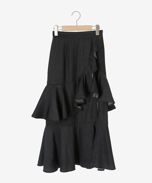 MAJESTIC LEGON（マジェスティックレゴン）の「フリルデザインスリットスカート（スカート・レディース・ブラック/ホワイト系その他2/ブラック系その他/ホワイト系その他・SMALL/MEDIUM）」の15枚目の写真