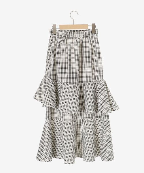 MAJESTIC LEGON（マジェスティックレゴン）の「フリルデザインスリットスカート（スカート・レディース・ブラック/ホワイト系その他2/ブラック系その他/ホワイト系その他・SMALL/MEDIUM）」の14枚目の写真