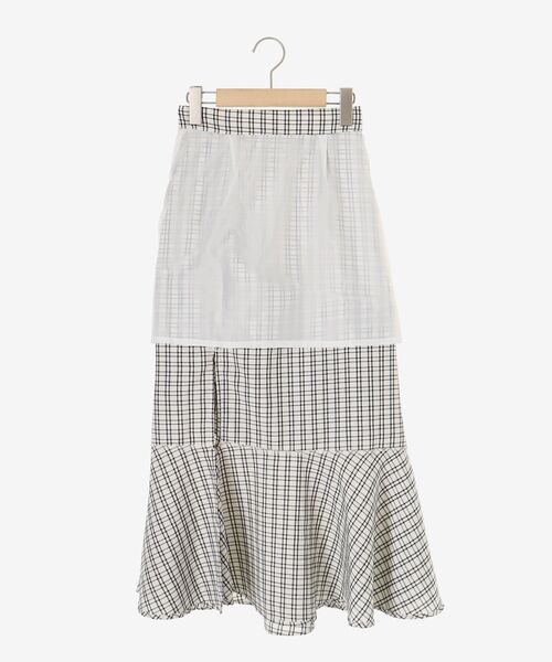 MAJESTIC LEGON（マジェスティックレゴン）の「フリルデザインスリットスカート（スカート・レディース・ブラック/ホワイト系その他2/ブラック系その他/ホワイト系その他・SMALL/MEDIUM）」の9枚目の写真