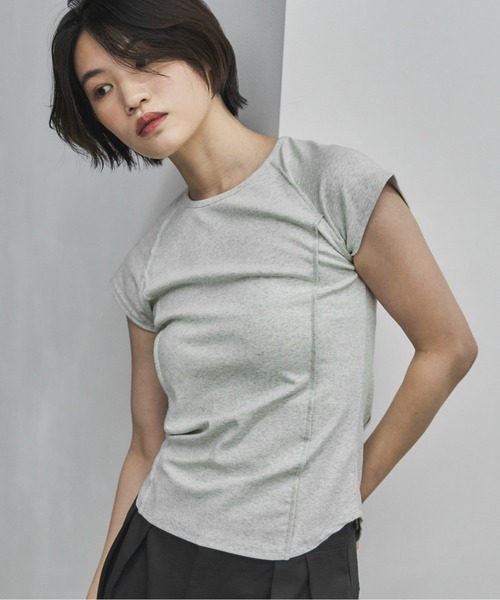 feepur(フェピュール)の「フライスアウトロックフレンチTee(Tシャツ/カットソー・レディース・オフホワイト/ブラック/オートミール/イエロー・MEDIUM)」の4枚目の写真