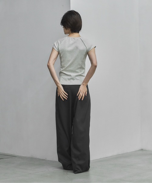 feepur(フェピュール)の「フライスアウトロックフレンチTee(Tシャツ/カットソー・レディース・オフホワイト/ブラック/オートミール/イエロー・MEDIUM)」の9枚目の写真