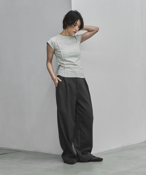 feepur(フェピュール)の「フライスアウトロックフレンチTee(Tシャツ/カットソー・レディース・オフホワイト/ブラック/オートミール/イエロー・MEDIUM)」の10枚目の写真