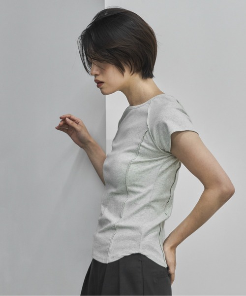 feepur(フェピュール)の「フライスアウトロックフレンチTee(Tシャツ/カットソー・レディース・オフホワイト/ブラック/オートミール/イエロー・MEDIUM)」の13枚目の写真